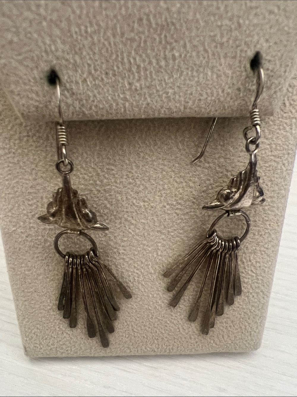 Sterling Silver Dangle Fringe Earrings - Silver